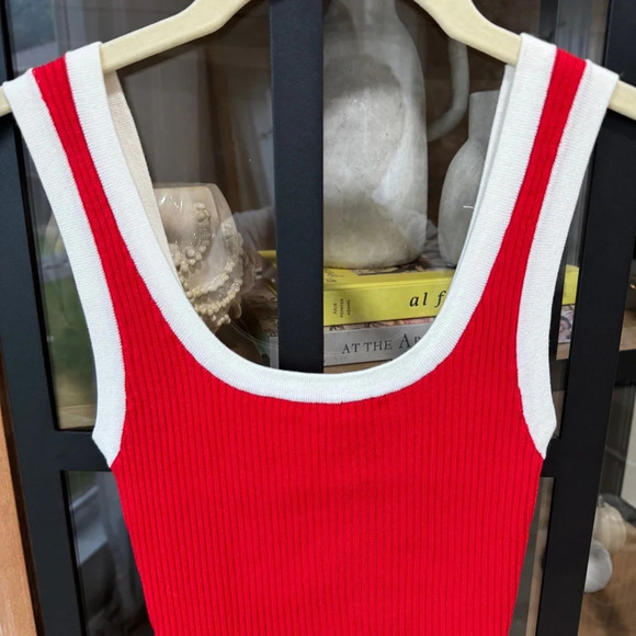 H&M tank ribbed crop top scoop tee collegiate parke daily drills color block - Picture 3 of 5